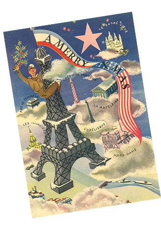  card given   out to American troops in Paris 1944